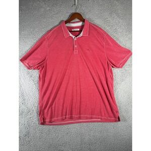 Tommy Bahama Polo Shirt‎ Mens 3XL Red Tencel Lightweight Collared Golf